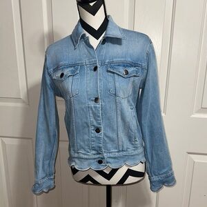 Frame Denim Scalloped Light Blue Jean Jacket